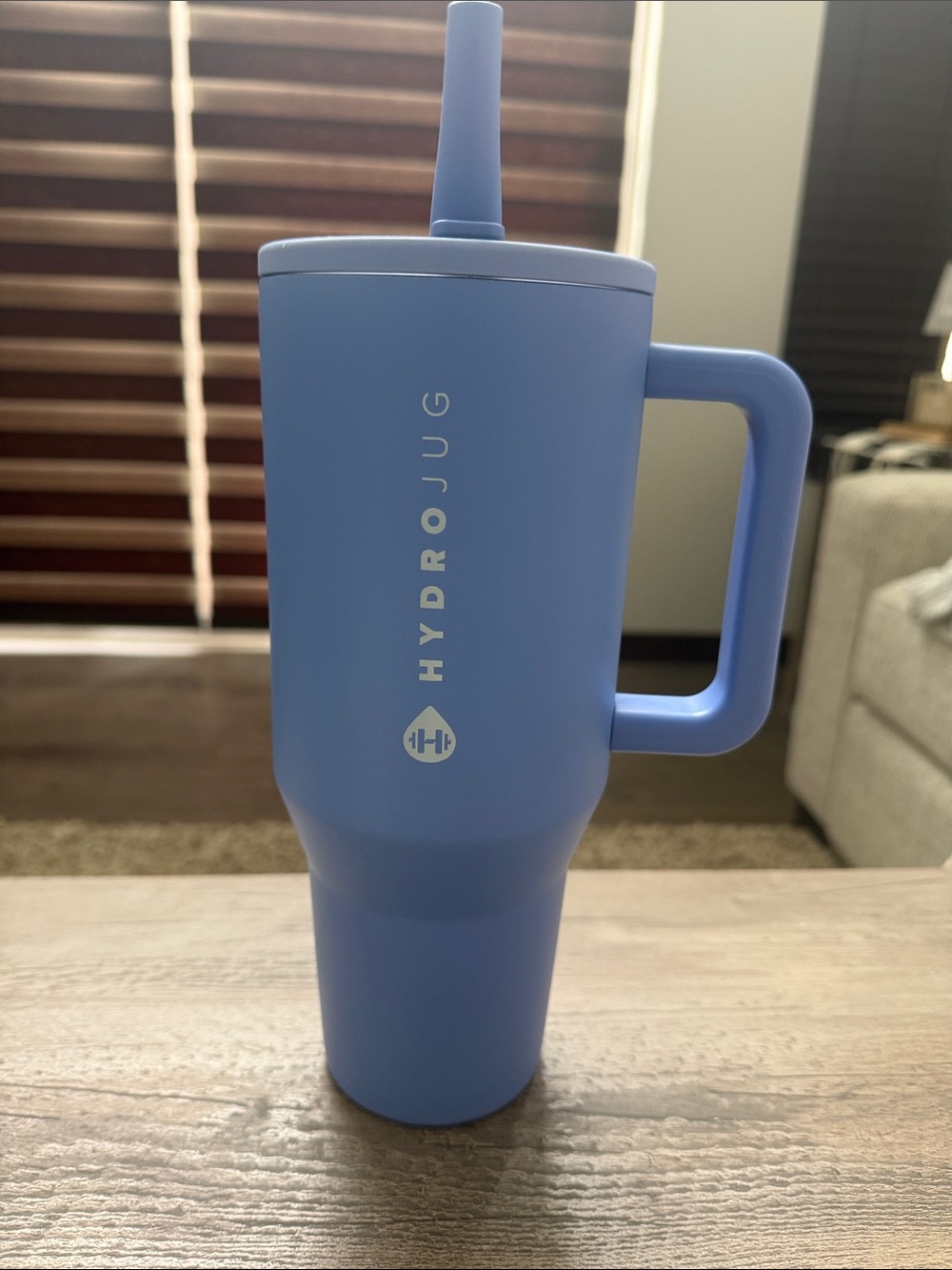 40 oz HydroJug Blue Insulated Travel Mug with Handle and Straw